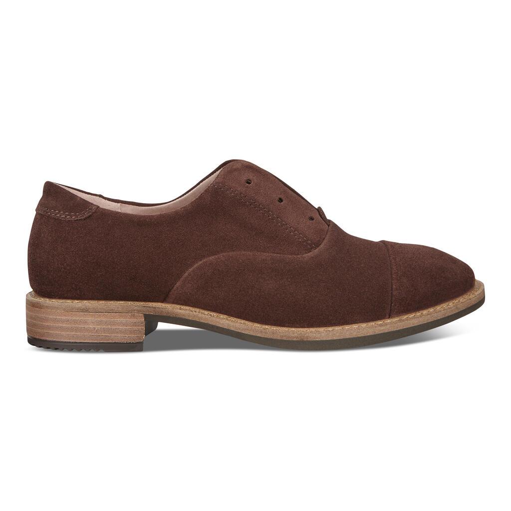 Ecco Sartorelle 25 Tailored Suede Womens Dress Shoes Coffee Online - India VXL-385670